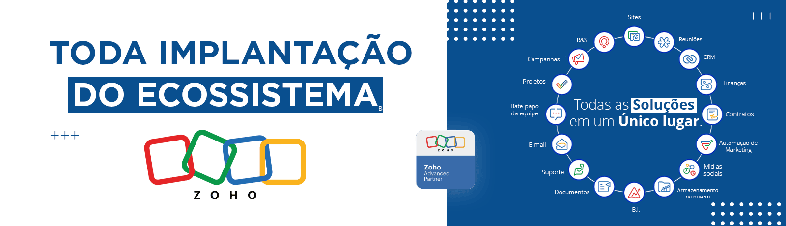 Banner Soluções Zoho para seu Negócio
